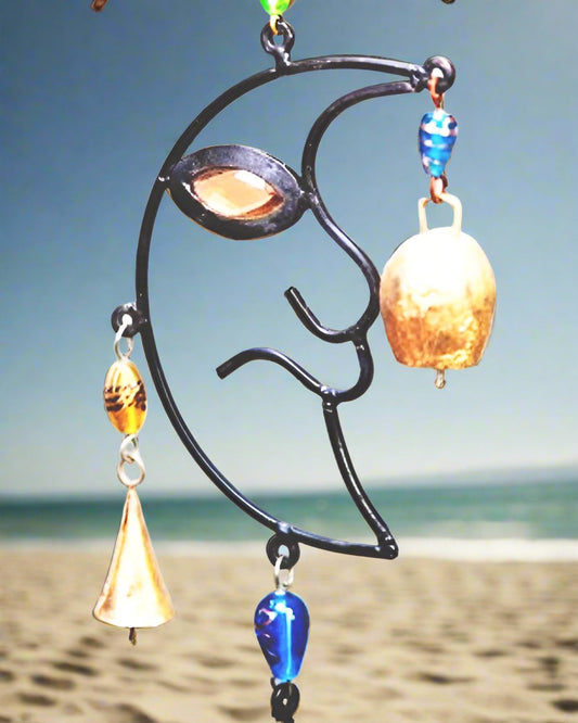 Celestial Sun and Moon Chime with Beads